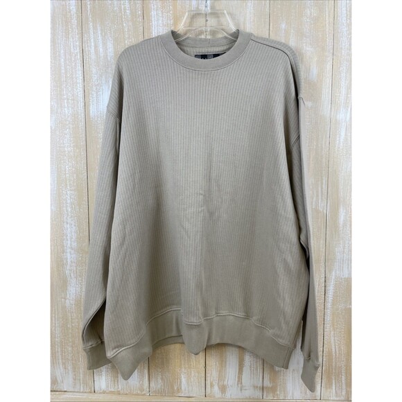 Nike Golf Men's XL Crew Neck Ribbed Long Sleeve Tan Sweater NWT - Picture 1 of 12